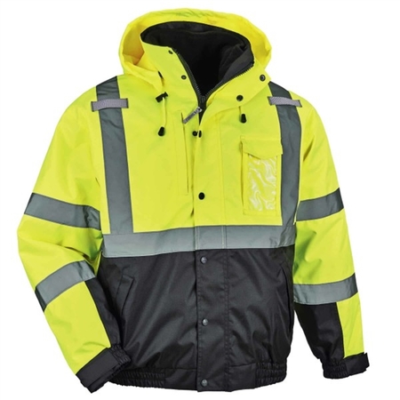 Ergodyne 8381 M Lime Type R Class 3 Hi-Vis 3-in-1 Bomber Jacket 25593